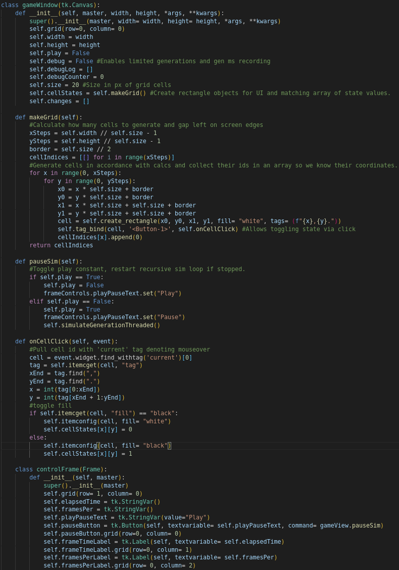 Python code that creates a GUI